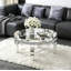 Glass Mirrored Four Leg Coffee Table Mirrored Diamonds Inlay Low Coffee Table 90.3x90.3cm