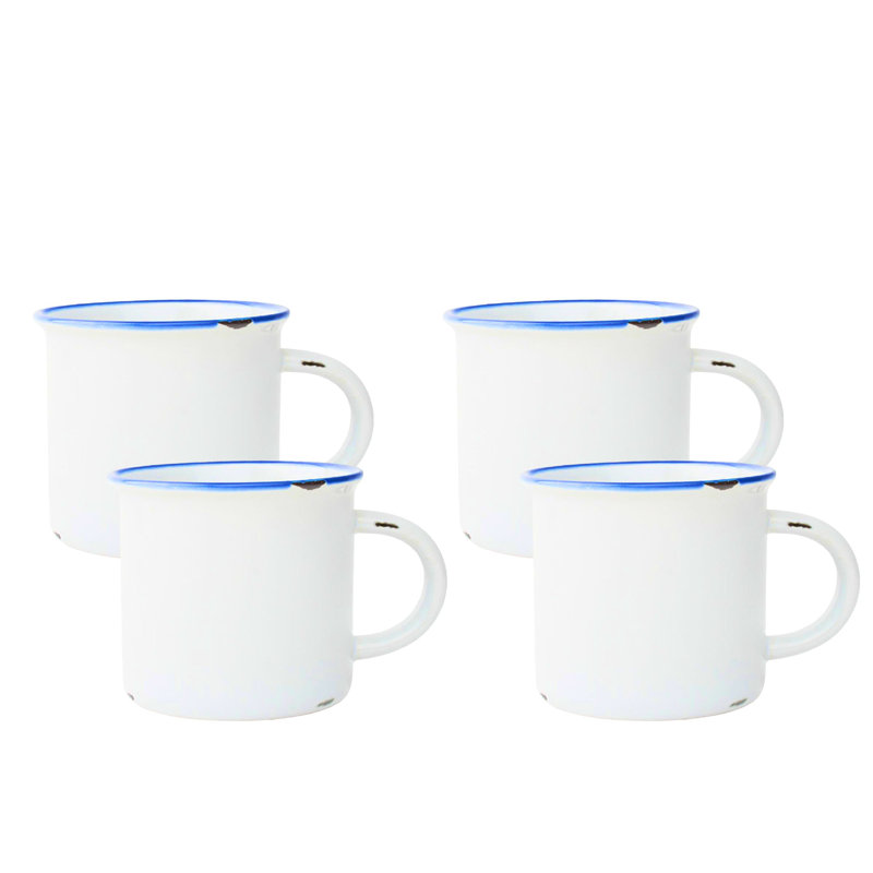 Canvas Home Tinware Stoneware Coffee Mug 16oz, White/Blue