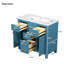 Ensemble de meuble-lavabo 36 po avec lavabo en résine 36 po, armoire de salle de bain simple autoportante moderne avec 4 tiroirs et 2 armoires, meuble de rangement pour la salle de bain, ensemble de meuble-lavabo avec cadre en bois massif (identique à S