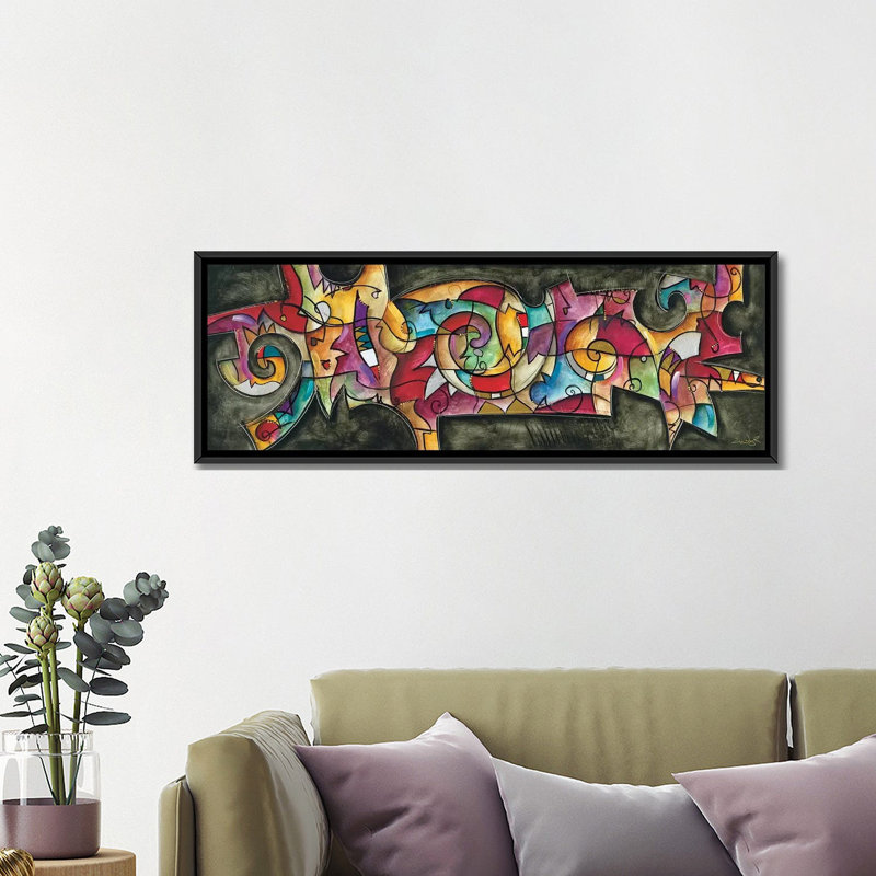 «All Night Long» par Eric Waugh, impression sur toile, H 16 po x l 48 po x P 1,5 po, Cadre noir