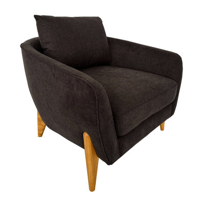 Reading Chair For Office, Artsy Style, Upholstery, Foam Filler, Small Footprint Living Room, Brown