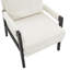 Fauteuil moderne en chenille avec coussin, structure en bois noir, dossier amovible, siège d'une hauteur de 19 po, chaise rembourrée en bois blanc, coussin réglable,