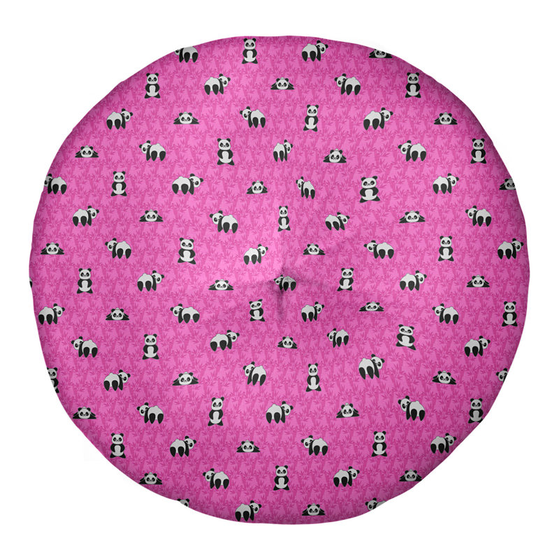 Coussin de plancher panda Katelyn  Elizabeth, 26 po x 26 po, Rose
