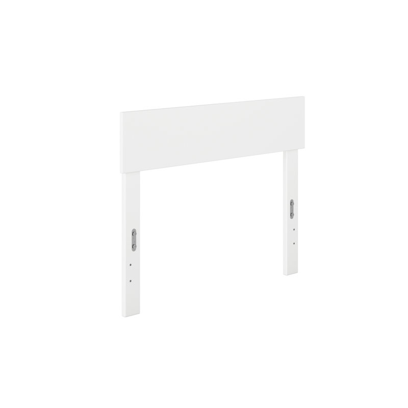 Tête de lit en bois massif Farrah, Blanc, Simple