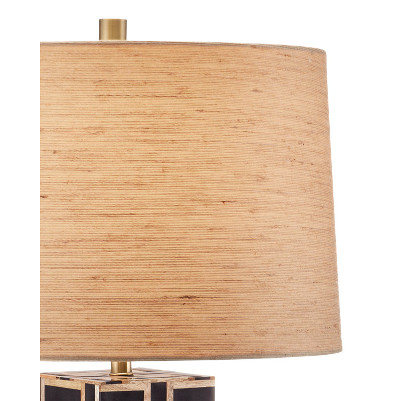 Aarna Black Table Lamp, Natural/Black, Brown Natural