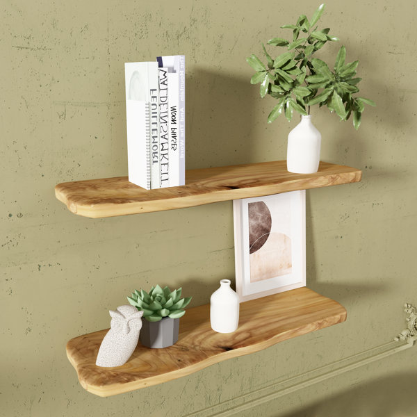 Millwood Pines Zuzia 2 Piece Cedar Floating Shelf & Reviews | Wayfair