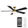 54" Eclipse 5 - Blade LED Smart Standard Ceiling Fan with Remote Control and Light Kit Included, Works With Google Assistant, Amazon Alexa, iOS and Android App