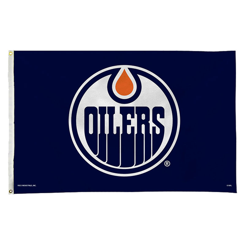 Drapeau maison en polyester canucks, Edmonton Oilers, H 36 po x l 36 po