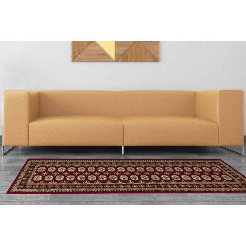 ANCIENT GARDEN 2.2X7.7 57102-1293 RED/BEIGE, Runner 2'2" x 7'7"