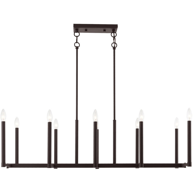 Lustre classique pour îlot de cuisine à 10 lumières Darynne, Bronze