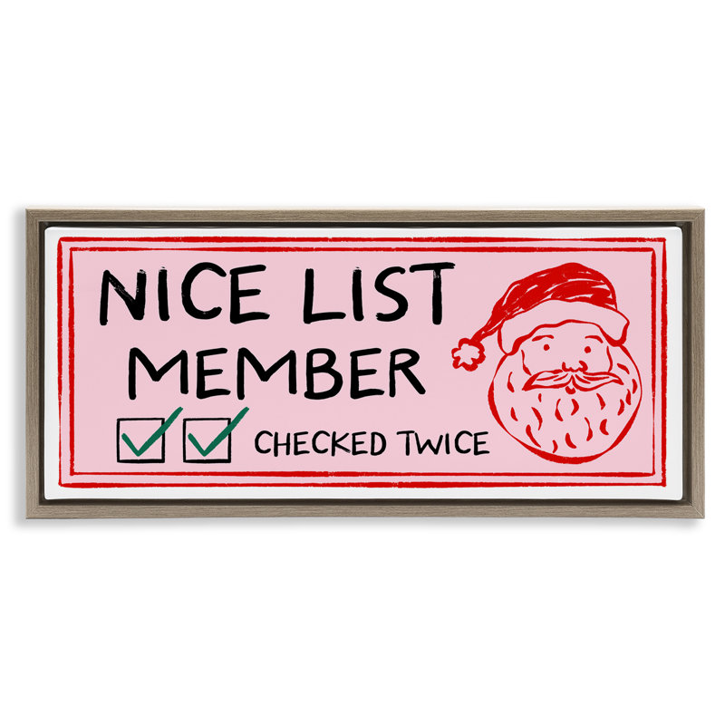 Cadre flottant Nice List Santa, par JJ Design House LLC, H 14 po x l 31 po, Cadre flottant orme Montalcino