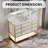 Celestia 48" Modern Freestanding Single Bathroom Vanity with LED Light, Fluted Drawers & Stone Countertop in White with Gold Frame-779567536