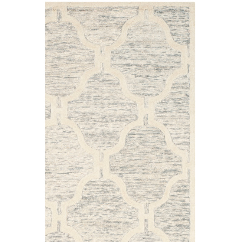 Cannen Hand Tufted Wool Geometric Rug, Square 6'