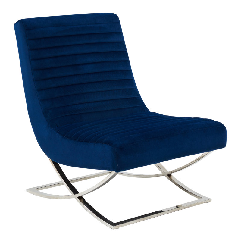 Fauteuil club 28,5 po, Velours marine