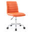 Chaise de bureau à dossier moyen ondulé en vinyle sans accoudoirs Modway-803849597