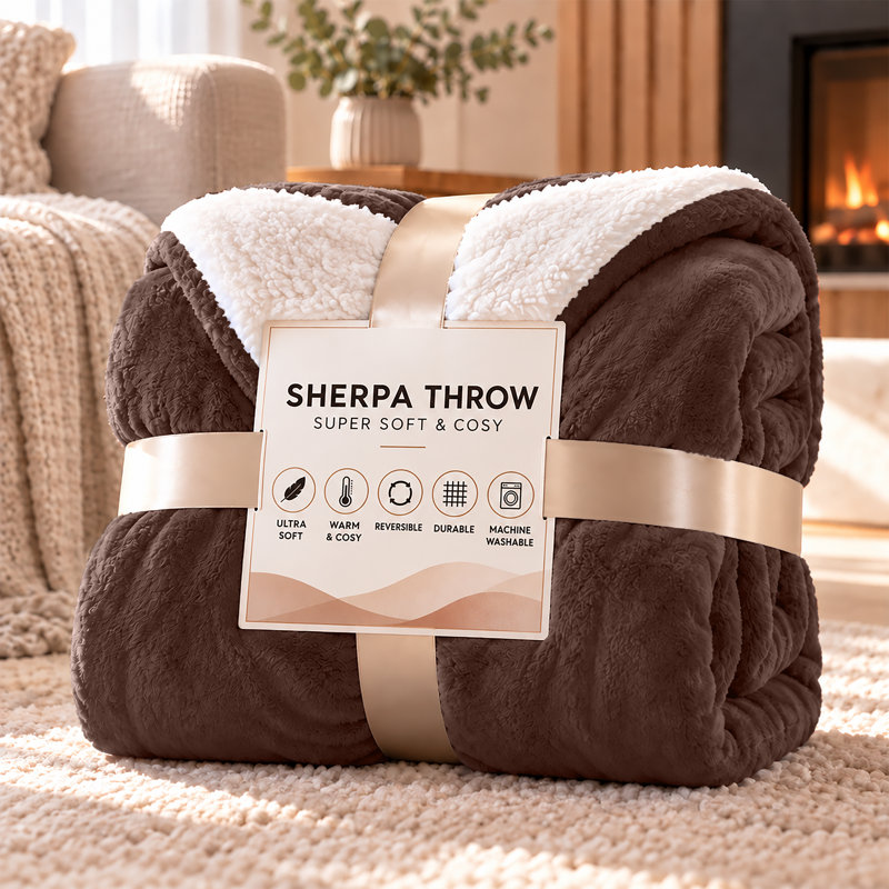 Imperial Homeware London Standard Blanket, Super King, Coffee