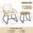 Ensemble bistro 3 pièces avec table basse Boho et 2 chaises avec coussins et coussins-110257865