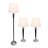 Ensemble de 3 lampes de table en métal