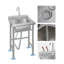 Évier utilitaire autoportant en acier inoxydable de 20 po avec robinet d'eau chaude et froide, évier à lessive commercial à simple cuve pour garage, cuisine, sous-sol ou atelier