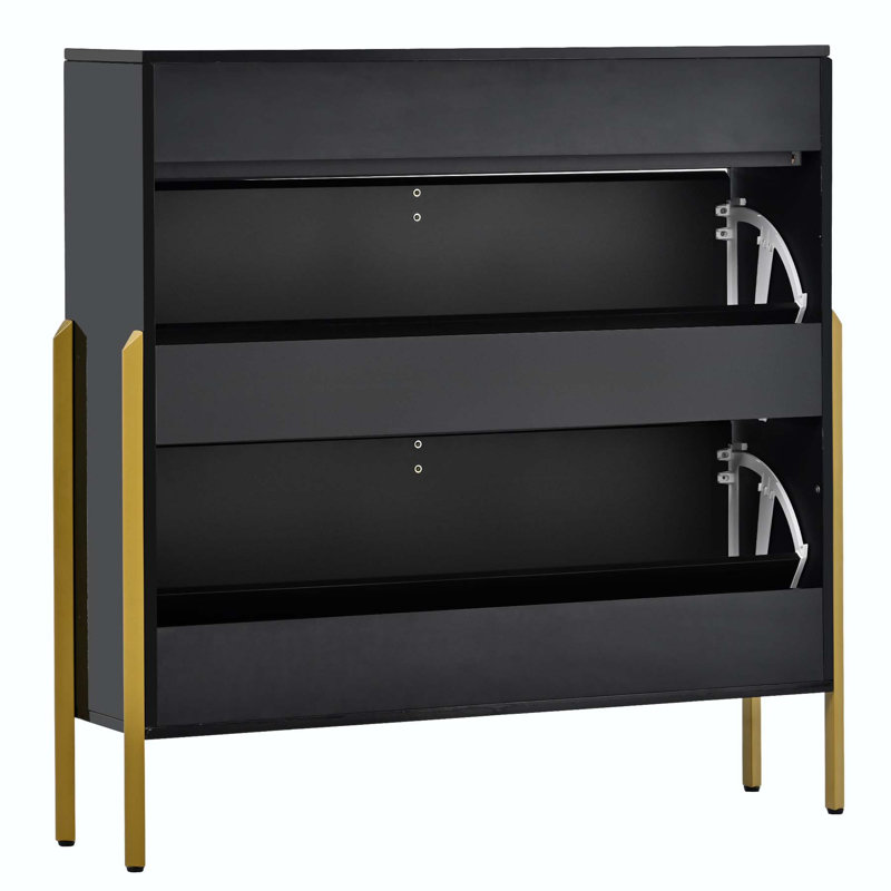Armoire de rangement pour chaussures Erike, Noir