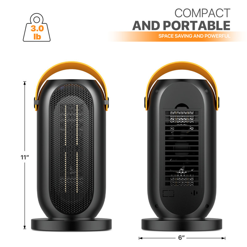 Chaufferette compacte à ventilateur électrique 1200 watts
