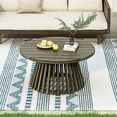 Table basse d'extérieur en bois pour patio
