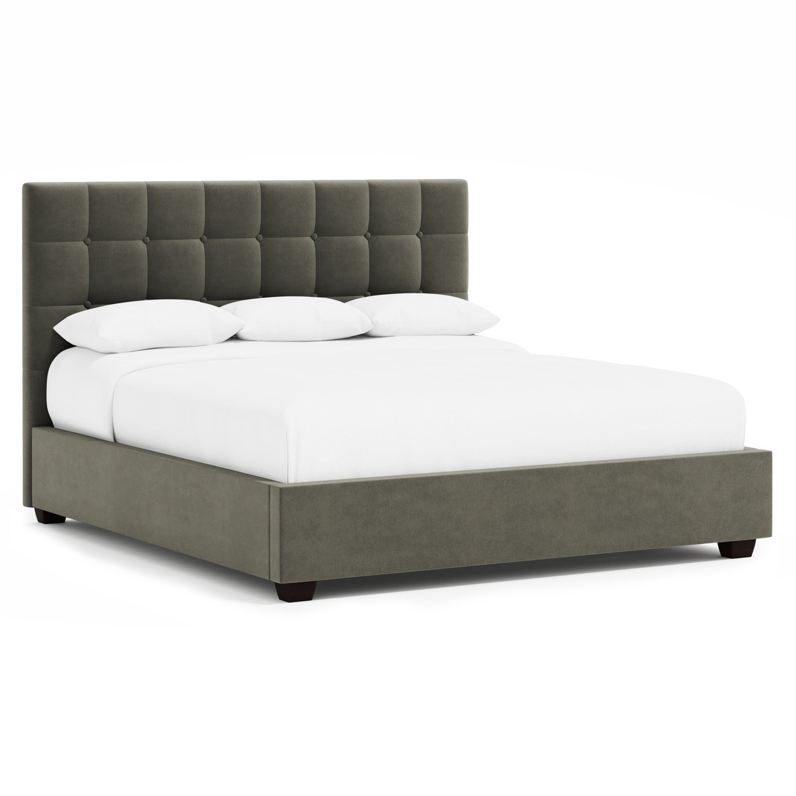 Bernhardt Avery Fabric Panel Bed King, Espresso/Dark Gray