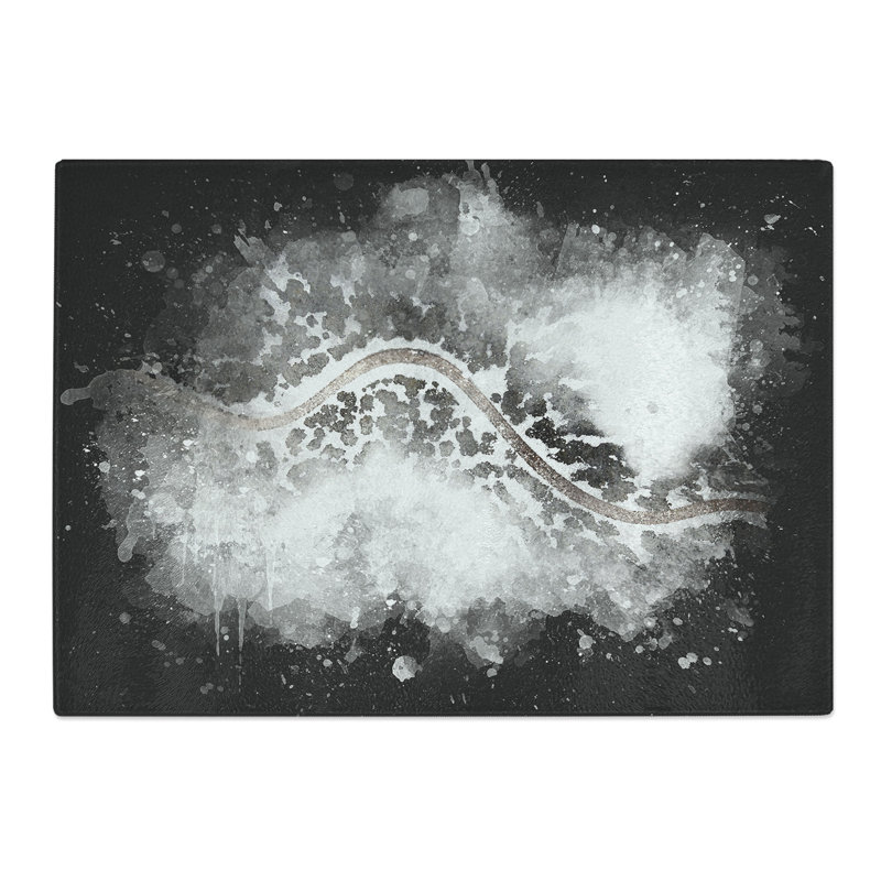 Tempered Glass Road Through a Winter Forest Chopping Board, 20 cm x 28.5 cm