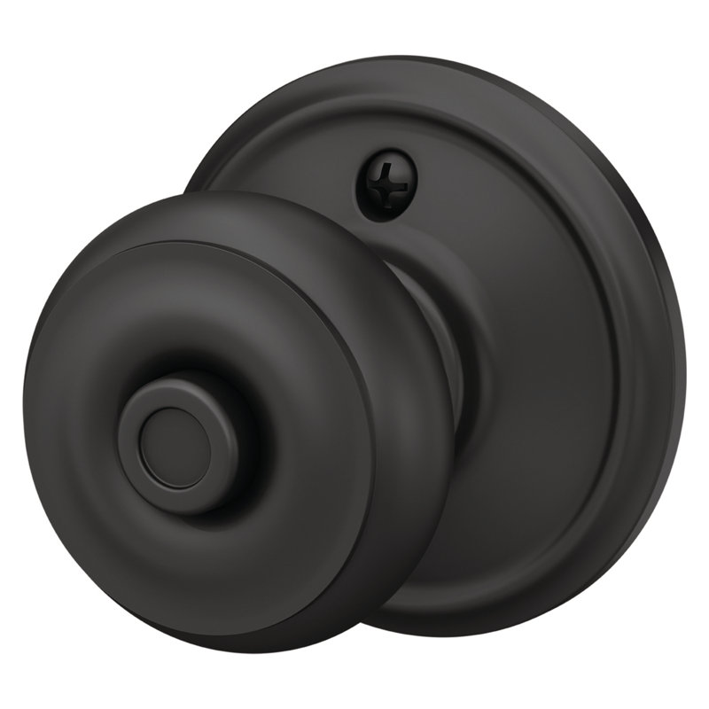 Schlage Georgian Privacy Knob Bed and Bath Lock, Matte Black