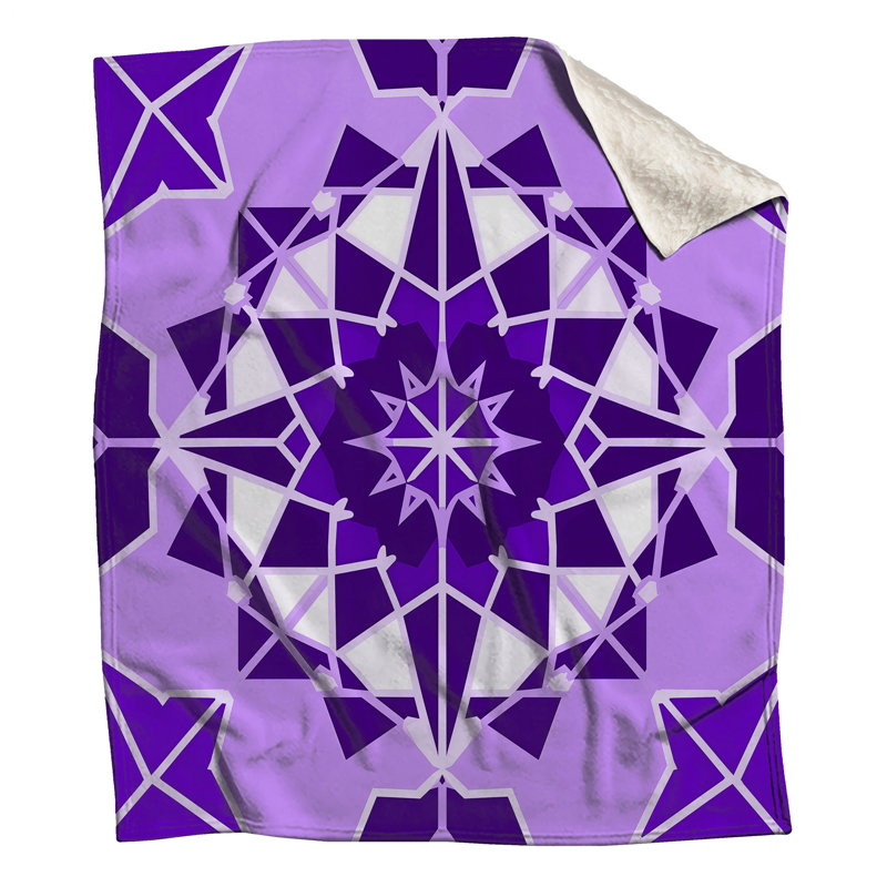 Purple Geometric Mandala Blankets, 50in W x 60in H