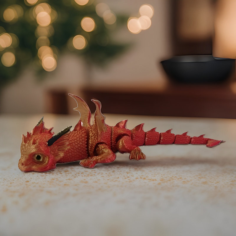 Figurine dragon 7 po, Rouge