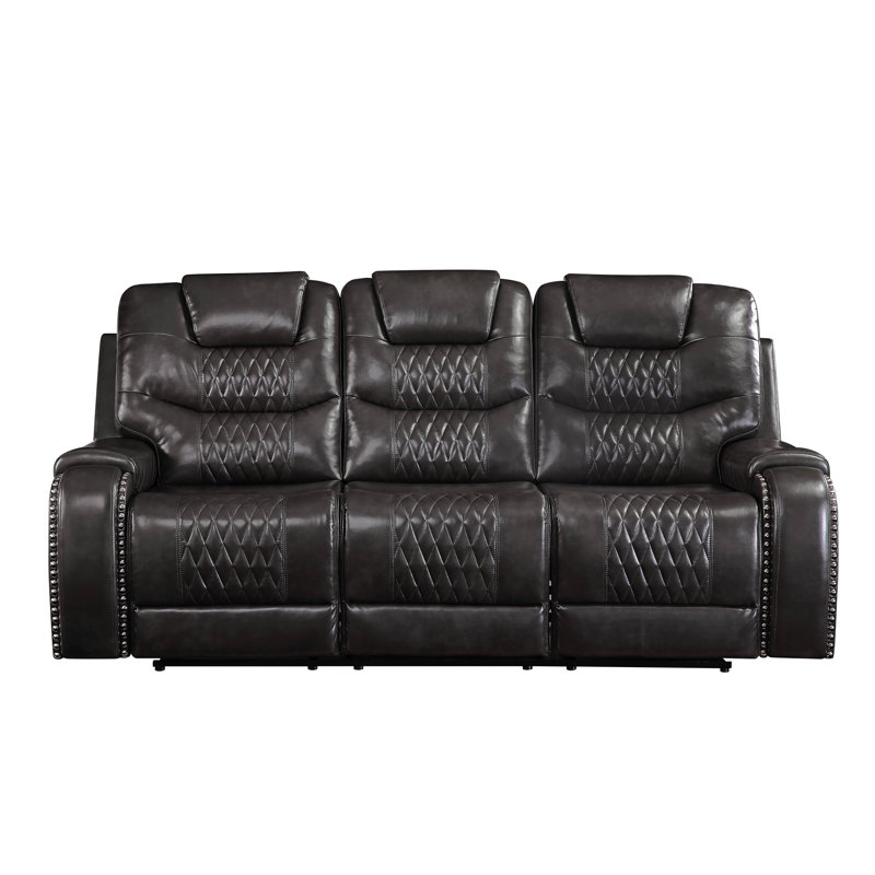Canapé inclinable en cuir synthétique Braylon Magnetite