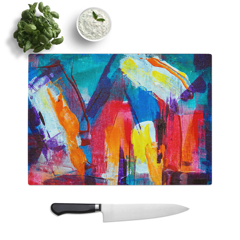 Tempered Glass Art Painting Vol.26 Chopping Board, 39 cm W x 28.5 cm L