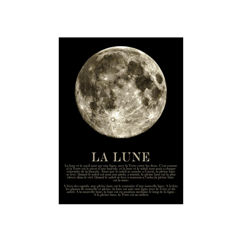 La Lune Print by Zoey Riley, 32" H x 24" W x 1.5" D, Glass Coat