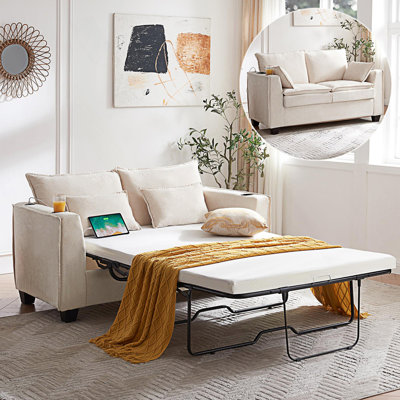 Pull Out Sofa Bed, Sofa With Memory Foam Mattress