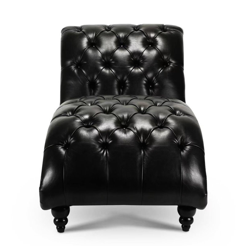 Chaise longue de qualité avec base stable et rembourrage en mousse, Noir