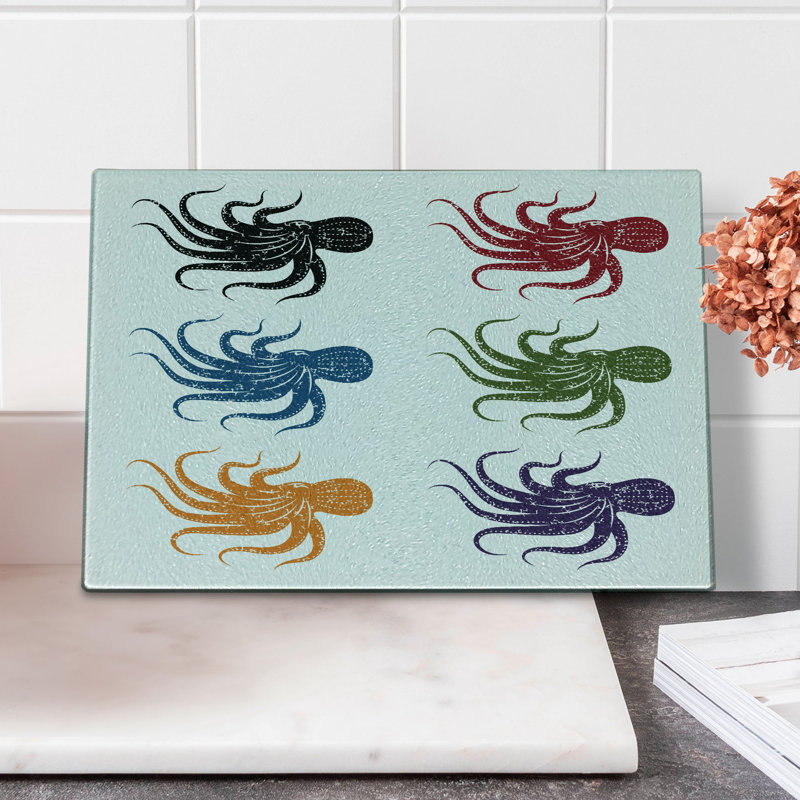 Planche à découper en verre trempé Ambesonne Octopus