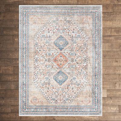 Tapis beige / bleu / gris Kaleigh