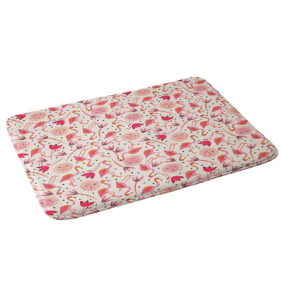 Tapis de bain gabriela larios flamant roses
