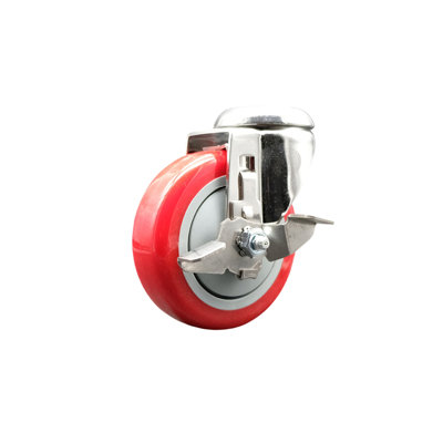 316SS Polyurethane Wheel Swivel Bolt Hole Caster with Brake SCC