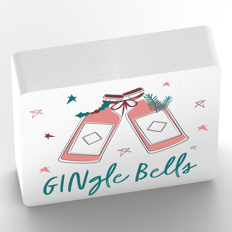 Alcohol Gingle Bells Square Ceramic Block