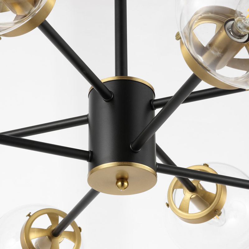Lustre linéaire moderne à 8 lumières Millender Spoutnik, Transparent