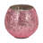 4" Glass Crackled Candle - Contemporary Glam 11oz Pink Santal Vanilla Scented Decorative Candle - Trendy Home Decor - Easy Candle Gift Idea.