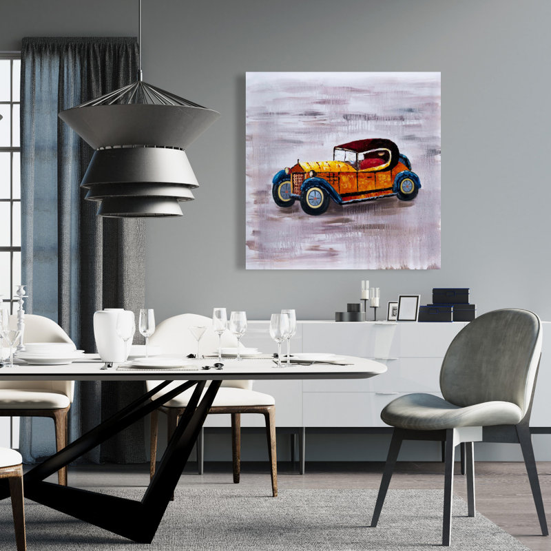 Yellow Toy Car - Car Transportation Canvas for Home Decor