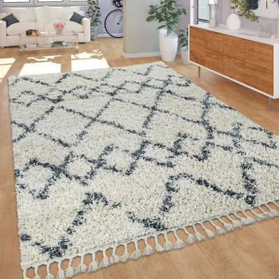 Whitney Shaggy Cream/Black Rug