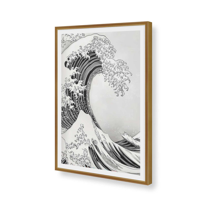 Shadowed Currents Print on Archival Matte Paper, 17.25" H x 13.25" W, Framed Print without Mat, Polished Gold