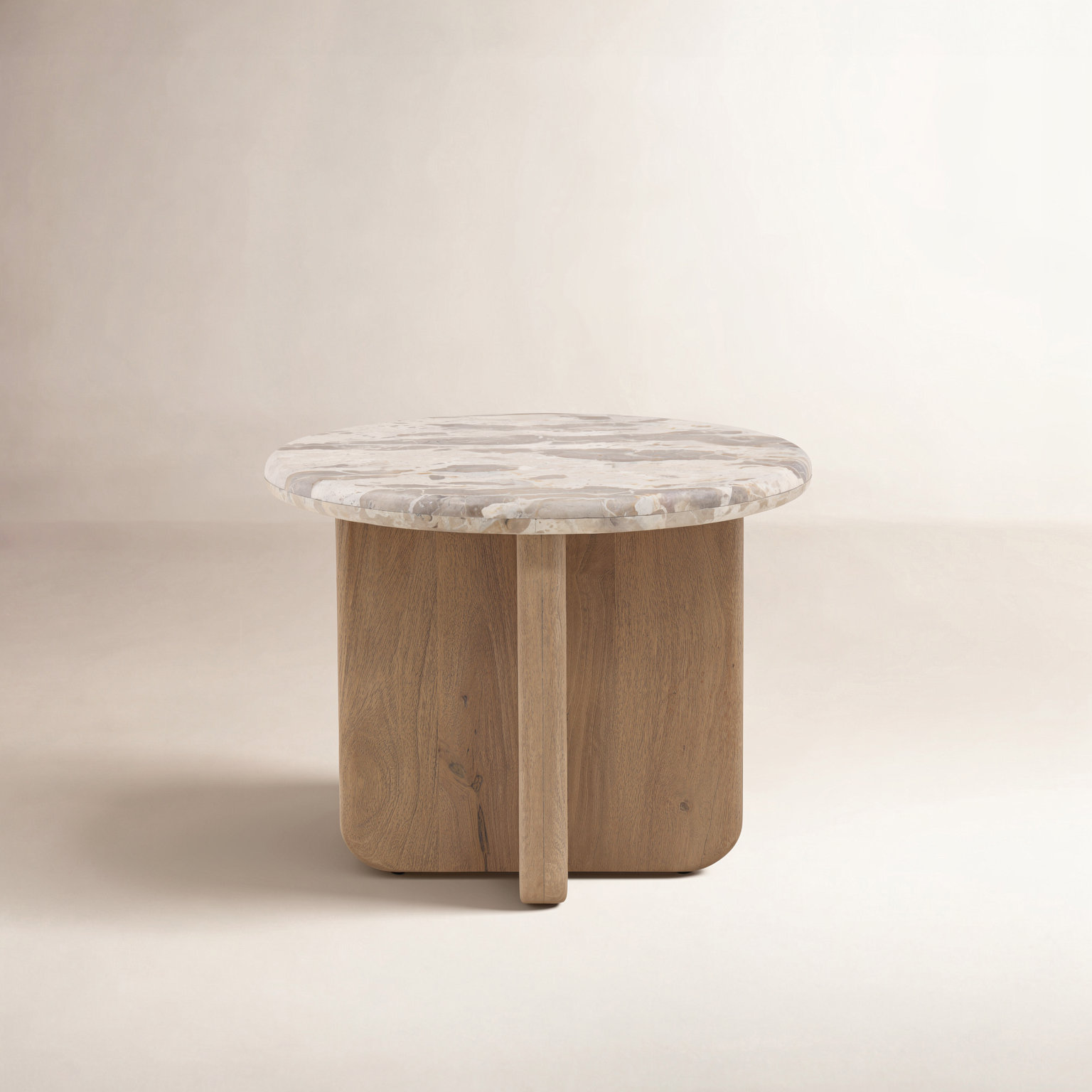 24" Genuine Marble End Table