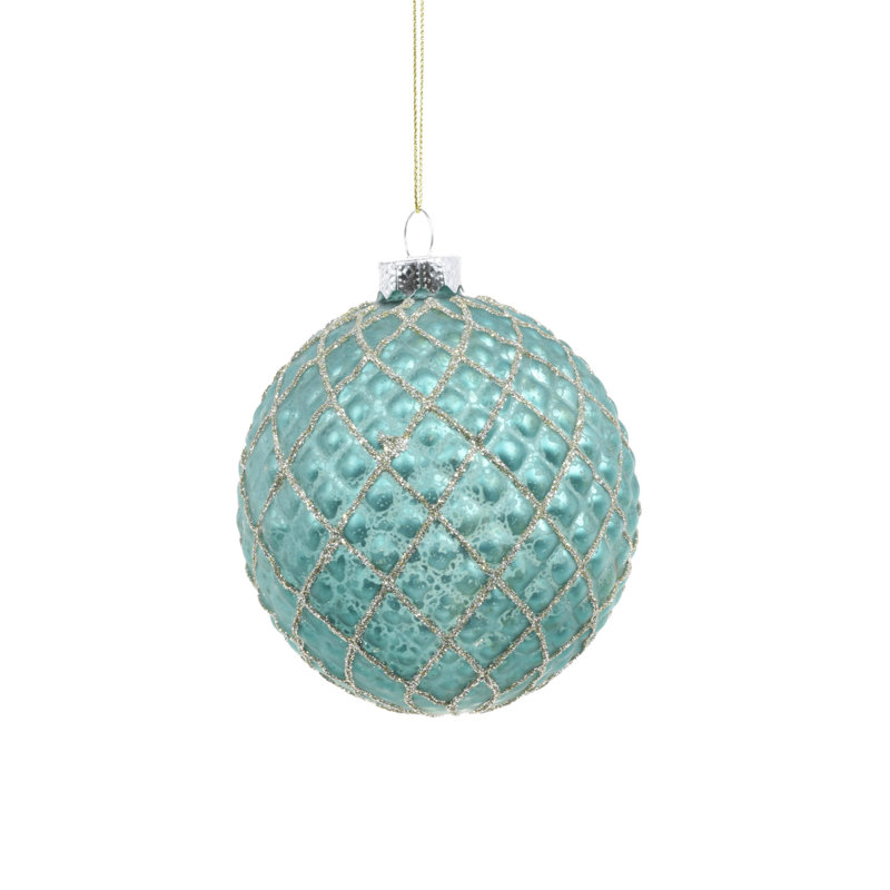 Ornement boule à suspendre Aqua (paquet de 3)