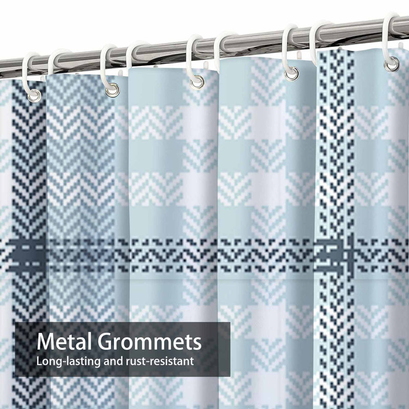 Rideau de douche Plaid, L 72 po x l 78 po