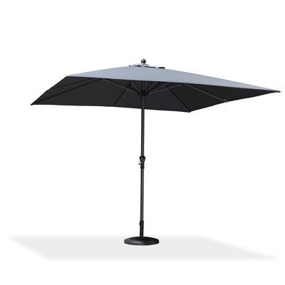 George Oliver  120'' Square Outdoor Market Gray Umbrella Without Base